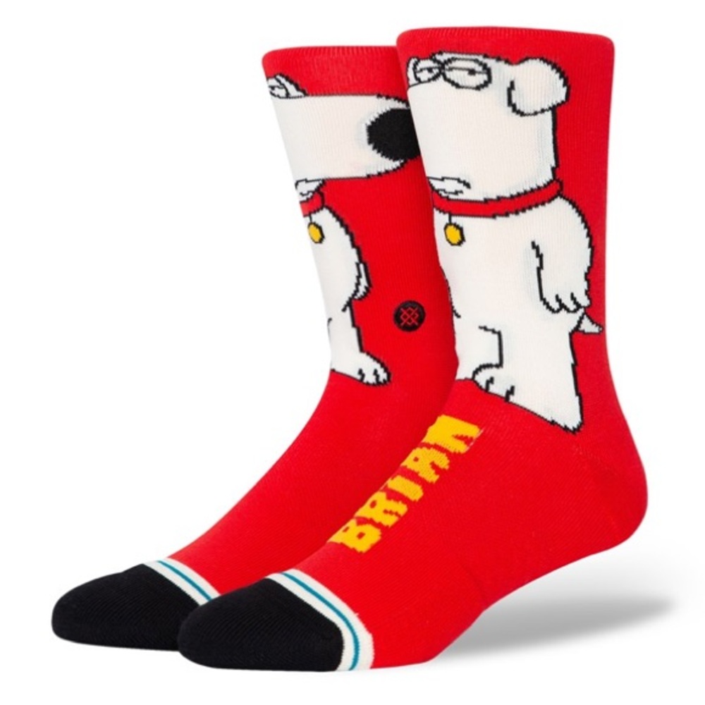 STANCE Men’s Family Guy Casual Combed Cotton Blend Crew Socks - BRIAN THE DOG